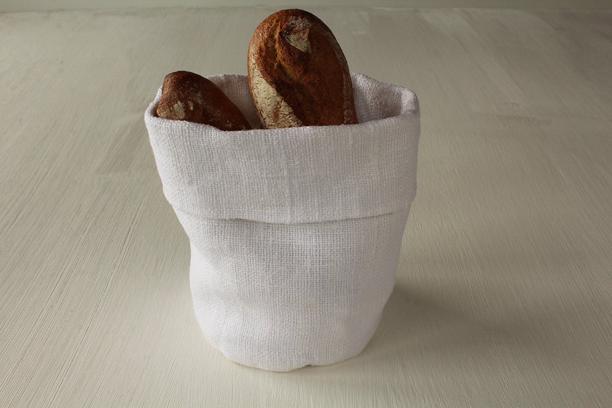 Cestino per pane in Lino bianco